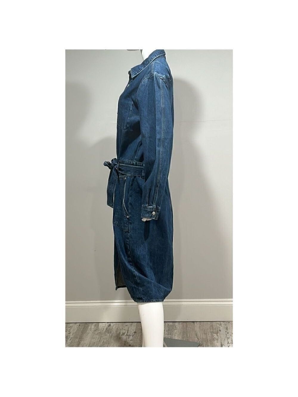 Rag & Bone Mia Belted Denim Dress Size XL - Picture 6 of 7